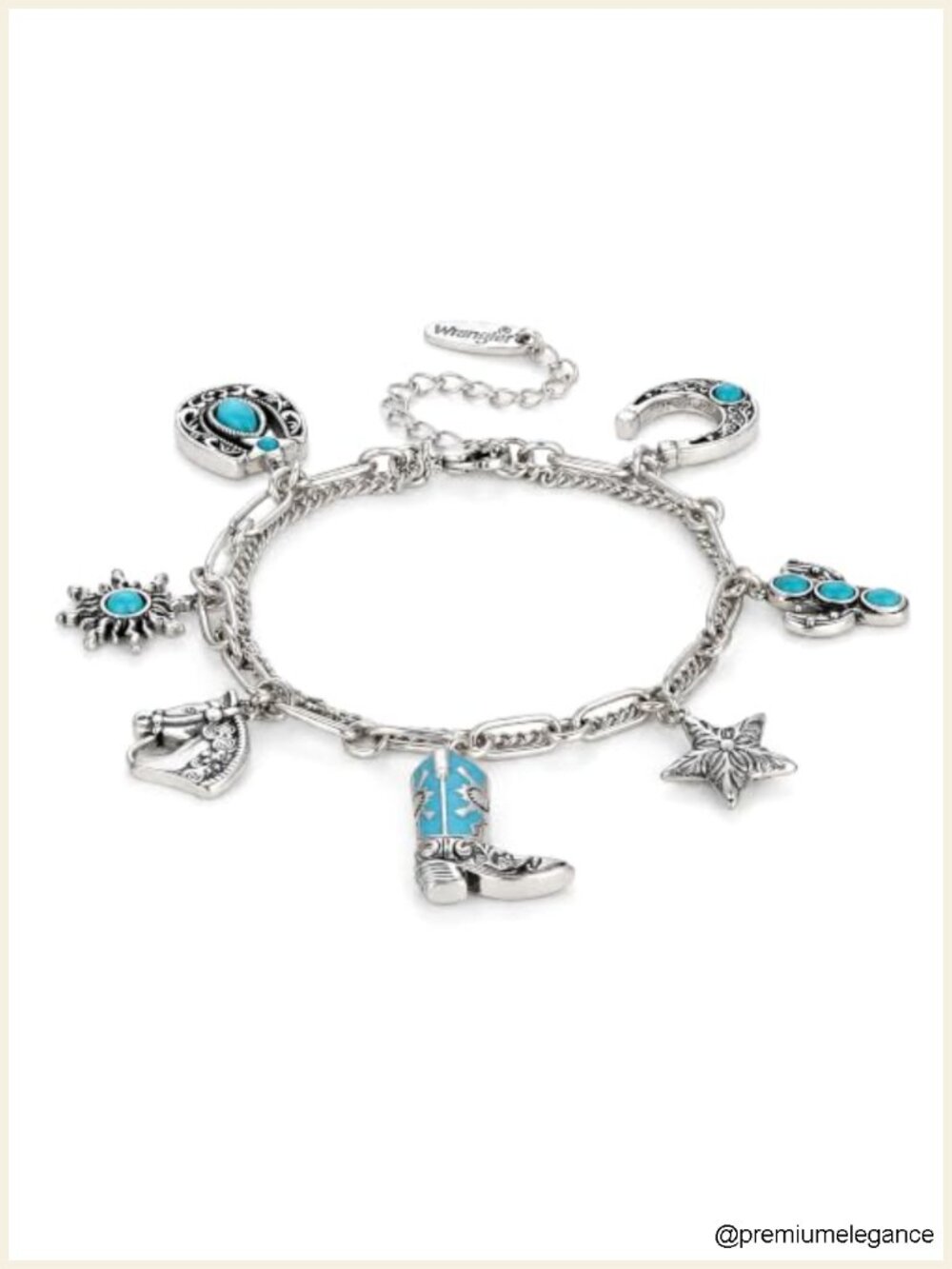 Western Charm Bracelet Stack, 14k Gold/Silver Plated Link Bracelets
